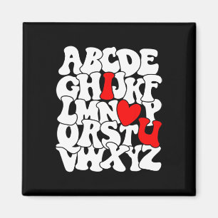 Imán Camiseta alfabeto Abc te amo día de San Valentín C