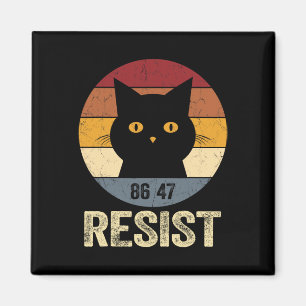 Imán Camiseta Anti Trump Resist Retro Resist Gato Anti