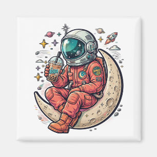 Imán Camiseta Astronauta Genial Cabalgando la Luna Am