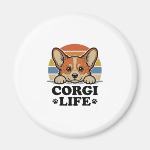 Imán Camiseta Corgi Life Grabado Vintage Arte Amante Pe