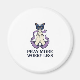 Imán Camiseta Cristiana de Mariposa Reza Más Preocupa M