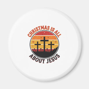 Imán Camiseta cristiana de Navidad Jesús puesta del sol
