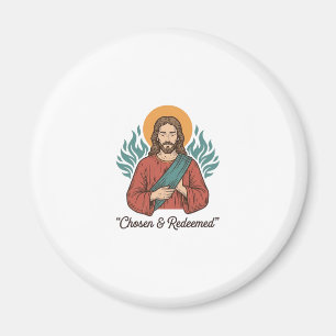 Imán Camiseta cristiana vintage de Jesús elegida y redi