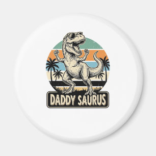 Imán Camiseta Daddy Saurus Retro Dinosaur Atardecer Dis
