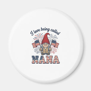 Imán Camiseta de abuela Nana Gnome patriota vintage Des