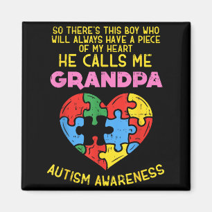 Imán Camiseta de abuelo de conciencia del autismo pieza