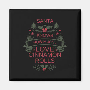 Imán Camiseta de amante de rollos de canela de Navidad 