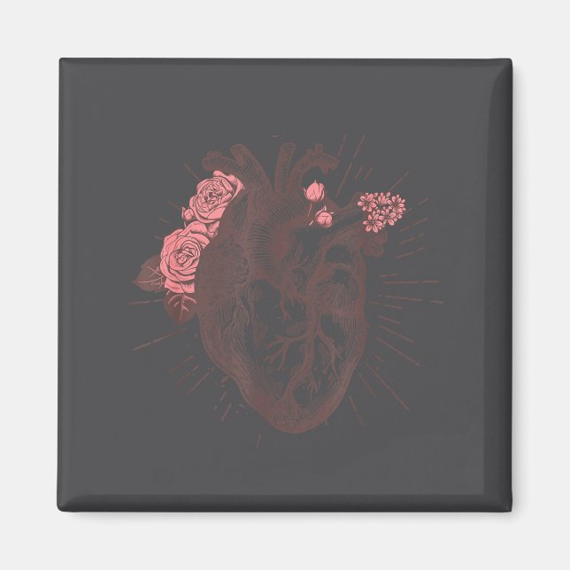 Imán Camiseta de anatomía del corazón humano anatómico  (Frente)