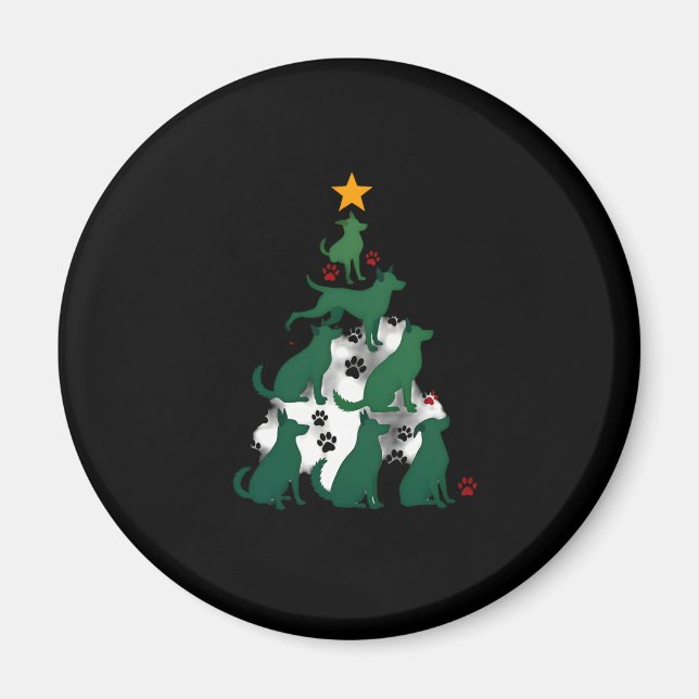 Imán Camiseta de árbol de Navidad para perros - Navidad (Frente)