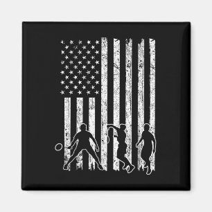 Imán Camiseta de bádminton de la bandera americana homb