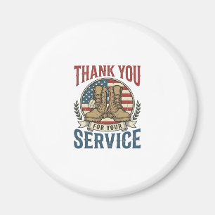 Imán Camiseta de Botas Militares de Gracias por su Serv