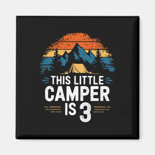 Imán Camiseta de camping de cumpleaños 3 para niños de