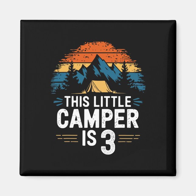 Imán Camiseta de camping de cumpleaños 3 para niños de  (Frente)