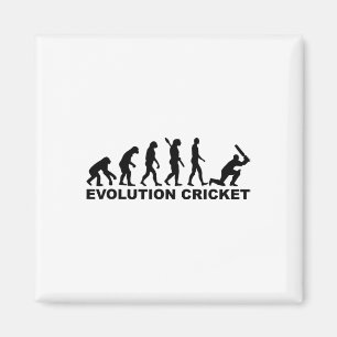 Imán Camiseta de cricket de la evolución del hombre 