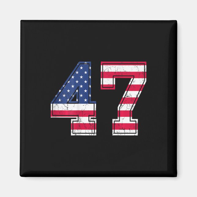 Imán Camiseta de cumpleaños 47 bandera de EE. UU. Jerse (Frente)