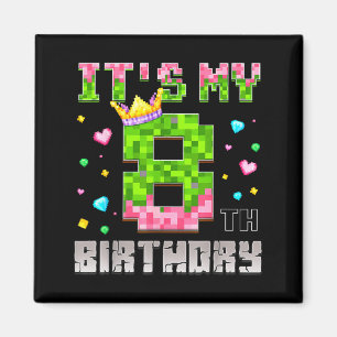 Imán Camiseta de cumpleaños niña 8º cumpleaños videojue