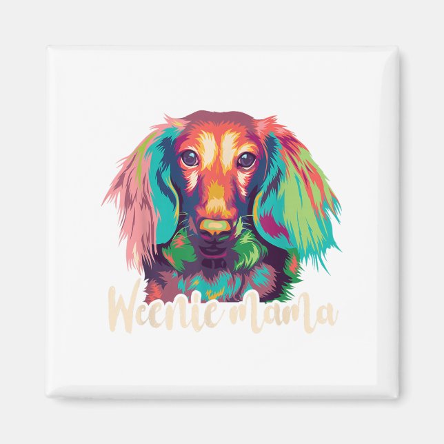 Imán Camiseta de Dachshund Mujer Weenie Mama Perro Wien (Frente)