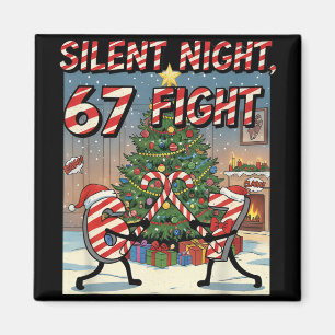 Imán Camiseta de dibujos animados de Navidad de lucha s