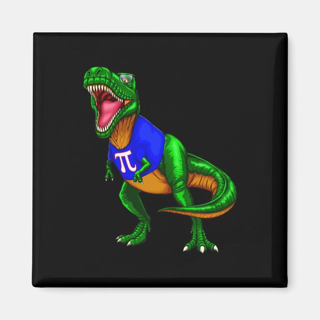 Imán Camiseta de dinosaurio Rex del día de Pi regalo de (Frente)