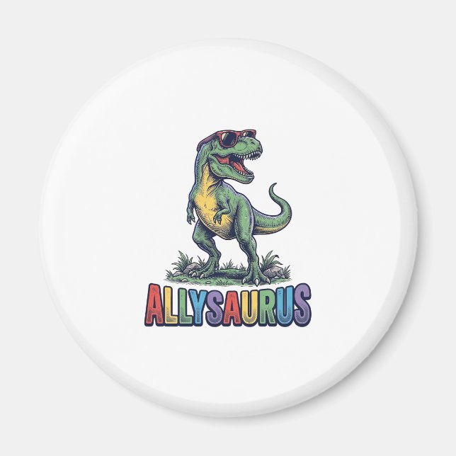 Imán Camiseta de diseño de gafas de sol de dinosaurio v (Frente)