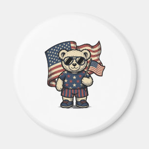 Imán Camiseta de diseño de osito de peluche patriótico
