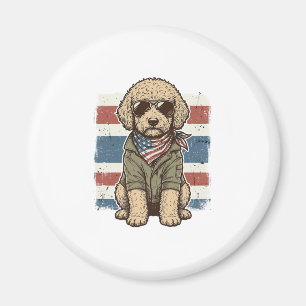 Imán Camiseta de diseño de perro garabato patriótico vi