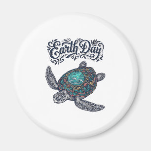 Imán Camiseta de diseño de tortuga marina vintage del D