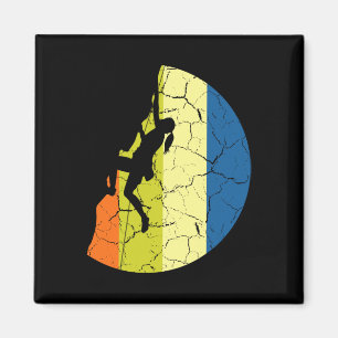 Imán Camiseta de escalador de montañas retro de escalad