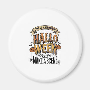 Imán Camiseta de escena de Halloween Grabado vintage Ca