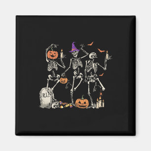 Imán Camiseta De Esqueleto Bailando Para Halloween Feli