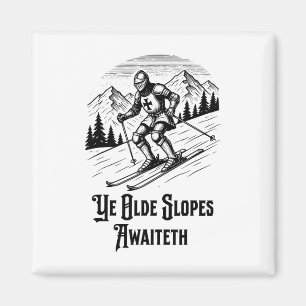 Imán Camiseta de esquí de caballero medieval para amant