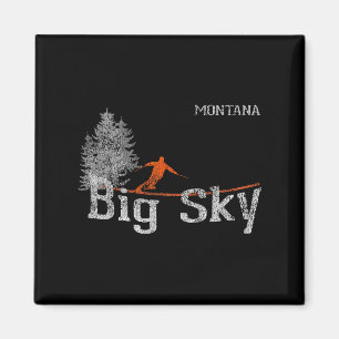Imán Camiseta de esquí de estilo años 80 Big Sky Montan