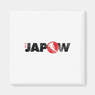 Imán Camiseta de esquí de Japón Japow Powder Esquí Band