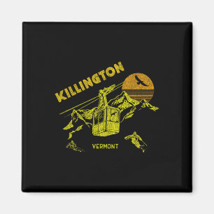 Imán Camiseta de esquí retro deteriorada Killington Ver