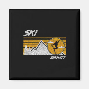 Imán Camiseta de esquí retro Ski Zermatt Suiza 