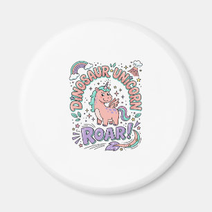 Imán Camiseta de estilo retro con rugido de unicornio d