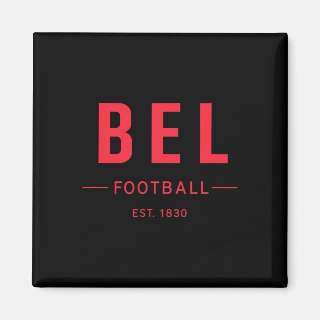 Imán Camiseta de fanático de fútbol de Bélgica Footll E (Frente)