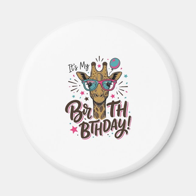 Imán Camiseta de fiesta de cumpleaños con grabado vinta (Frente)