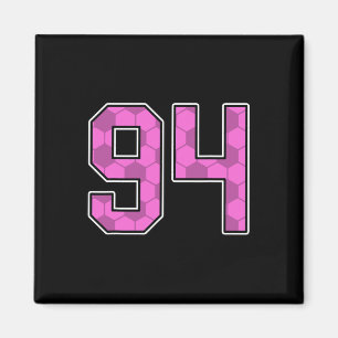 Imán Camiseta de fútbol rosa número 94 uniforme de juga