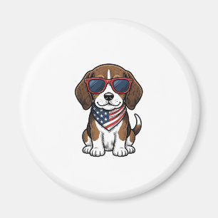Imán Camiseta de gafas de sol de cachorro de beagle pat