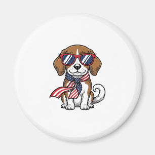 Imán Camiseta de gafas de sol de perro Beagle patriótic