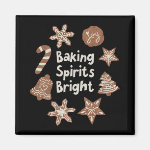 Imán Camiseta de galletas de vacaciones brillantes horn