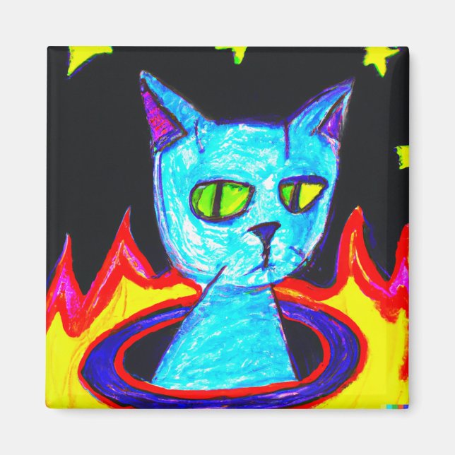 Imán Camiseta de gato disgustada (Frente)