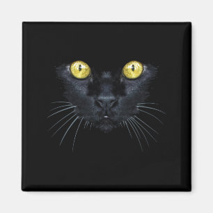 Imán Camiseta de Gato Negro Halloween Gato Espeluznante