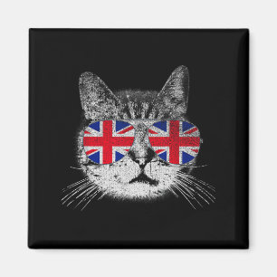 Imán Camiseta de gato Union Jack bandera país retro Ing