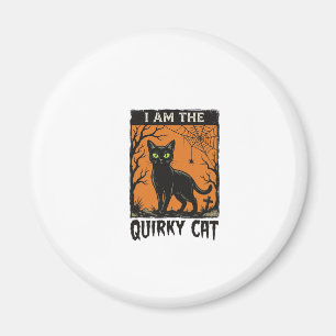 Imán Camiseta de grabado vintage de Halloween de gato p