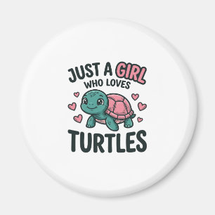 Imán Camiseta de grabado vintage de niña amante de tort