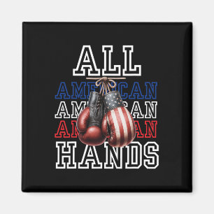 Imán Camiseta de guantes de boxeo con bandera de EE. UU