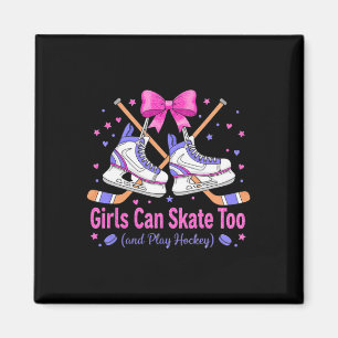Imán Camiseta de Hockey Chica También Puede Patinar Laz