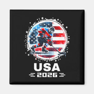 Imán Camiseta de Hockey Usa 2026 Para Hombres Mujeres N